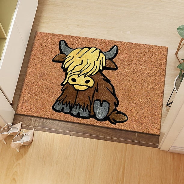 Highland Cow Bath Mat,Bathroom Rug,Shower Mats for Bathtub Shower Room Sinks,Non-Slip Floor Mats Soft Doormats for Home Decor 15.75×23.62inch