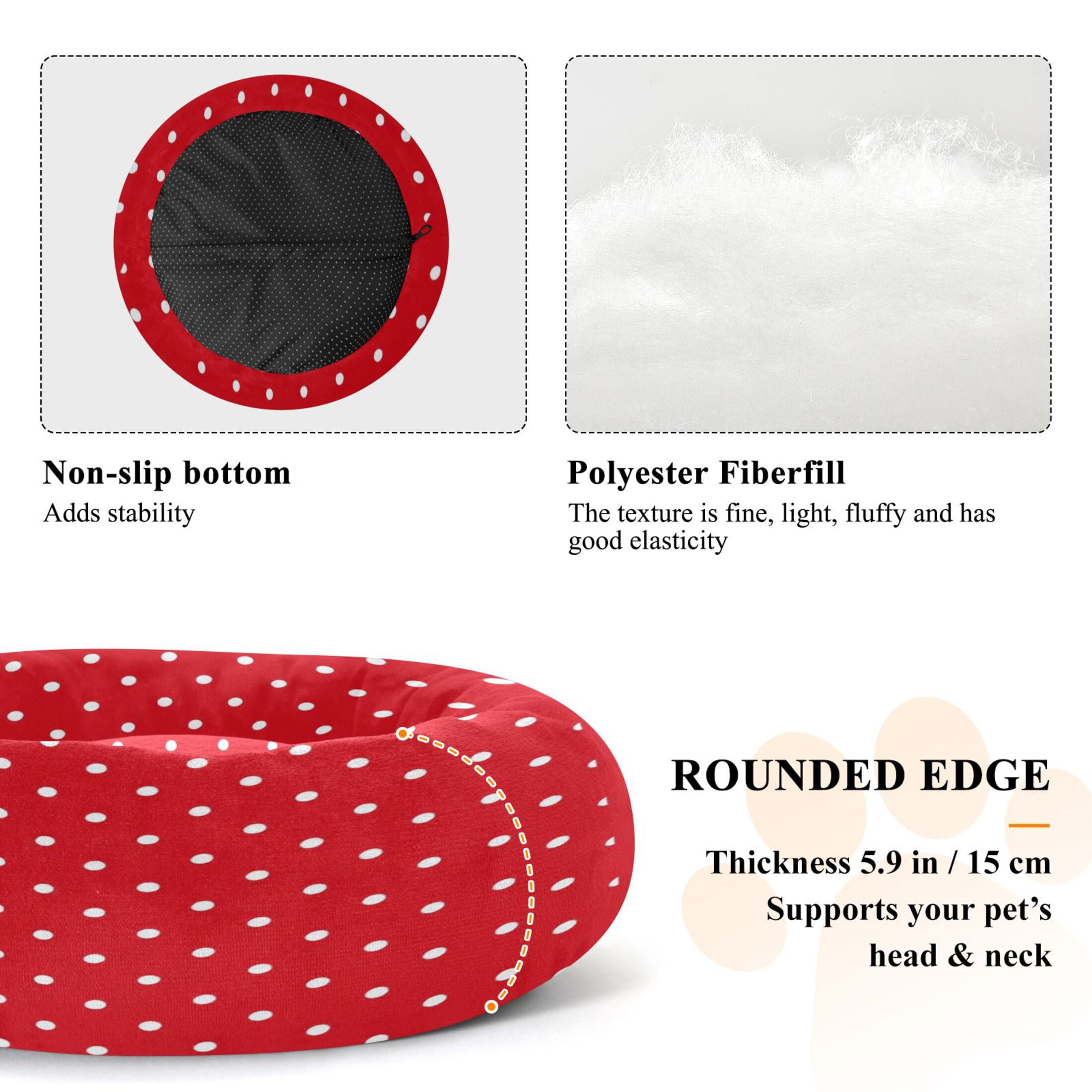 Iauyy Pet Couch Donut Cat Bed for Indoor Cats/Small Dogs Washable & Machine with Non-slip Bottom Calming Cat Furniture, Simple Polka Dots (S)