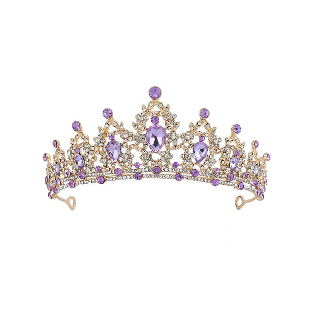 Corona de boda para novia - Tiara de princesa de diamantes de imitación para mujer - Corona de reina - Corona de boda hecha a mano - Accesorios para el cabello - Corona de tiara