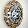 thumbnail image 3 of THE GEARS CLOCK Wall Clock with Real Moving Gears EN-LI_ 36 in Round Wood-Stone, 3 of 12