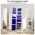 thumbnail image 4 of Aukfa 360° Swivel Jewelry Armoire,LED Jewelry Organizer Stand with Full Length Mirror,White, 4 of 8