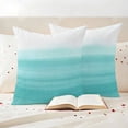 thumbnail image 3 of Aqua White Gradient Pillow Covers 2 Pack Abstract Ombre Texture Modern Art Pillowcase Waterproof Outdoor Throw Pillow Cover for Patio Garden Square Cushion 16”x16”, 3 of 9