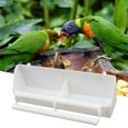 thumbnail image 3 of Huanledash Parrot Feeder with Perch Stick 2 Compartments Leak-proof Feeding Dish Bite Resistant Cage Accessories Plastic Bird Trough Pet Water Food Dispenser Bird Supplies, 3 of 7