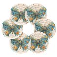 thumbnail image 3 of 6 Pcs Drink Coasters with Holder 3.94in Woven Coasters for Drinks Intricately Butterfly Coaster Set for Protection Table, 3 of 7