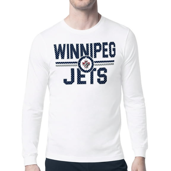 Men's Starter White Winnipeg Jets Mesh Look Team Name Long Sleeve T-Shirt