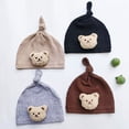 thumbnail image 2 of Gorro fetal de un solo nudo con diseño de oso de dibujos animados de estilo coreano para bebés, primavera y otoño, bonito jersey para bebés, niños y niñas, 2 of 6