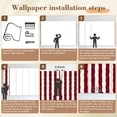 thumbnail image 5 of Wallpaper Wavy Red Cream Striped Organic Flowing Lines Peel and Stick Wall Murals 69"H x 96"W Removable PVC Wall Paper Self-Adhesive Wall Paintings Art Decor for Bedroom Living Room, 5 of 7