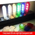 thumbnail image 3 of LED USB Lights 3 Beads Camping Night Light Colorful Book Reading Table Lamp with Clear Shell Dormitory Bedroom for PC Lighting Warm Light, 3 of 6