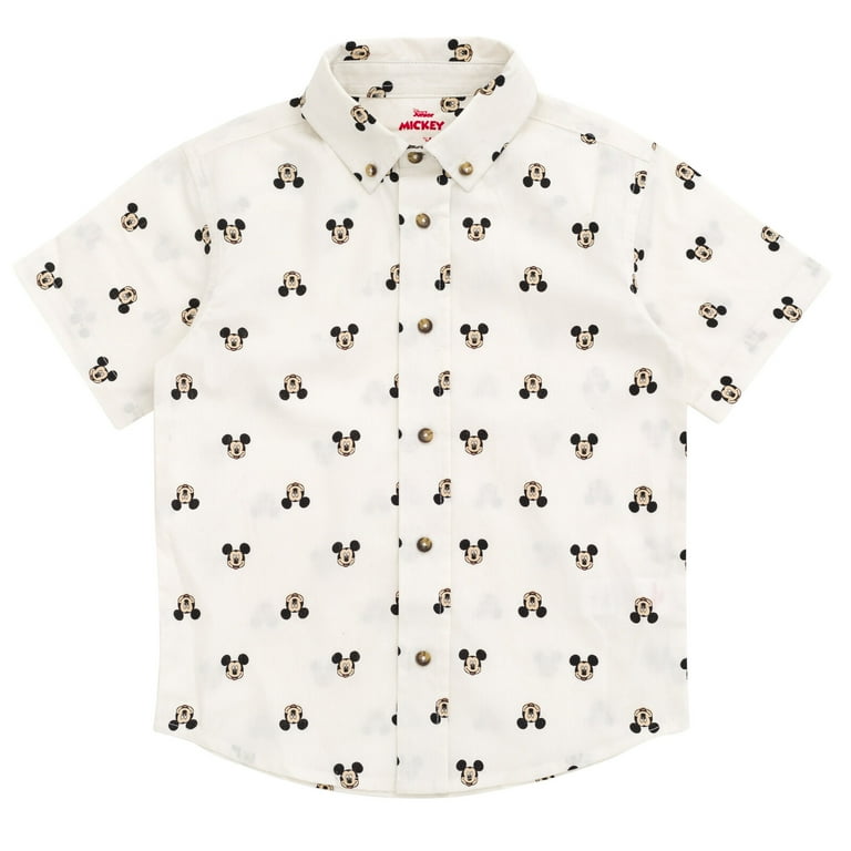 Disney Mickey Mouse Toddler Boys Button Down Shirt Twill Disney Mickey Mouse Toddler Boys Button Down Shirt Twill