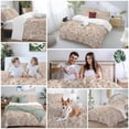 thumbnail image 5 of 3 Piece Brown Flowers Duvet Cover Set Twin Size, Microfiber Comforter/Quilt Cover with Corner Ties and 2 Pillowcases, Vintage Farmhouse Floral Leaves Vines All Season Soft Bedding with Zipper Closure, 5 of 8