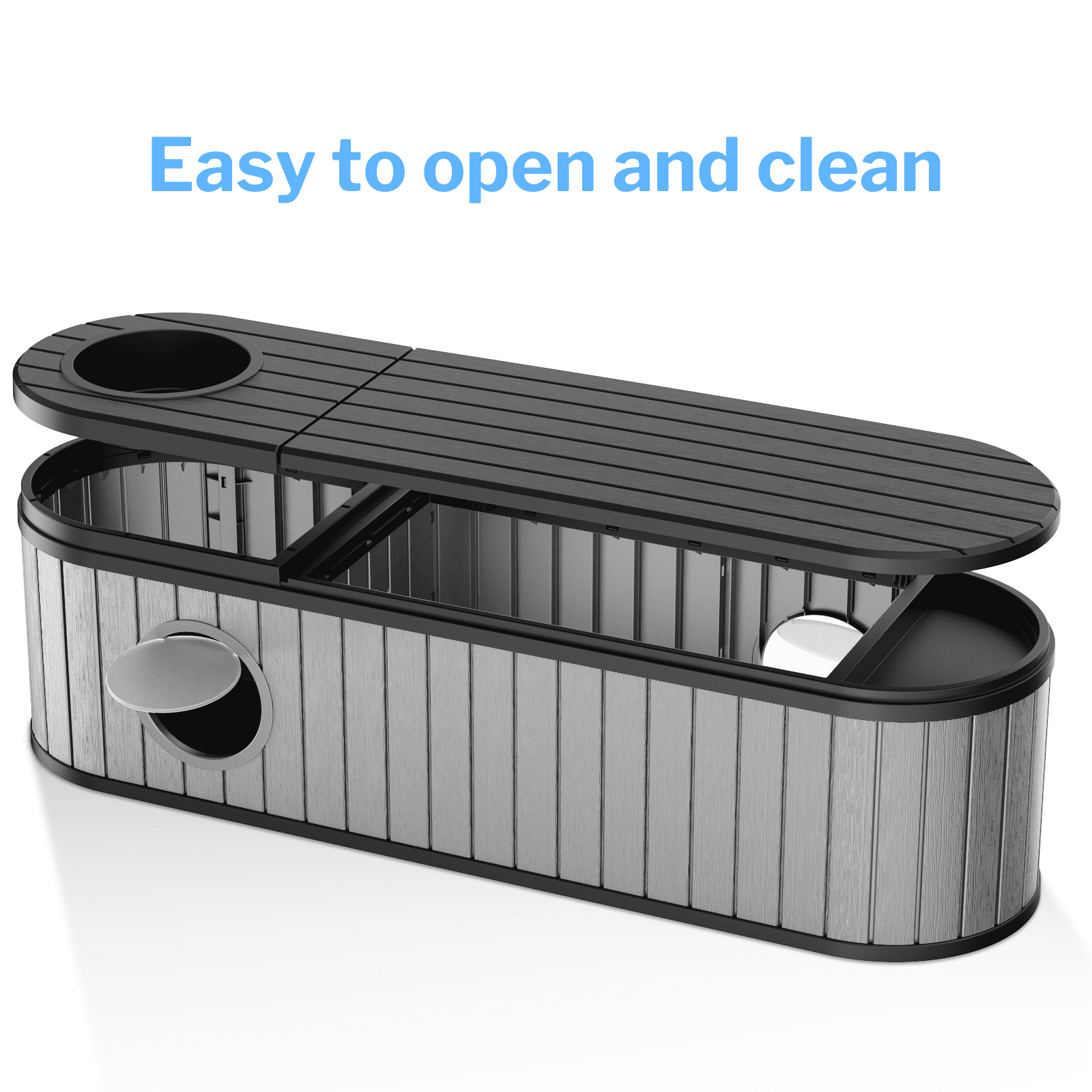ZUCONKITCH Hidden Cat Litter Box Enclosure - Resin Furniture with Odor Control, Vented Design (Indoor/Outdoor, Black, 63.11"×17.8"×17.13")