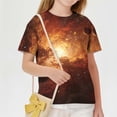 thumbnail image 4 of LEKWK Girls Galaxy T-Shirt Starry Sky Nebula Print Crew Neck Tee Soft Novelty Space Graphic Summer School Casual Outfits, 4 of 9