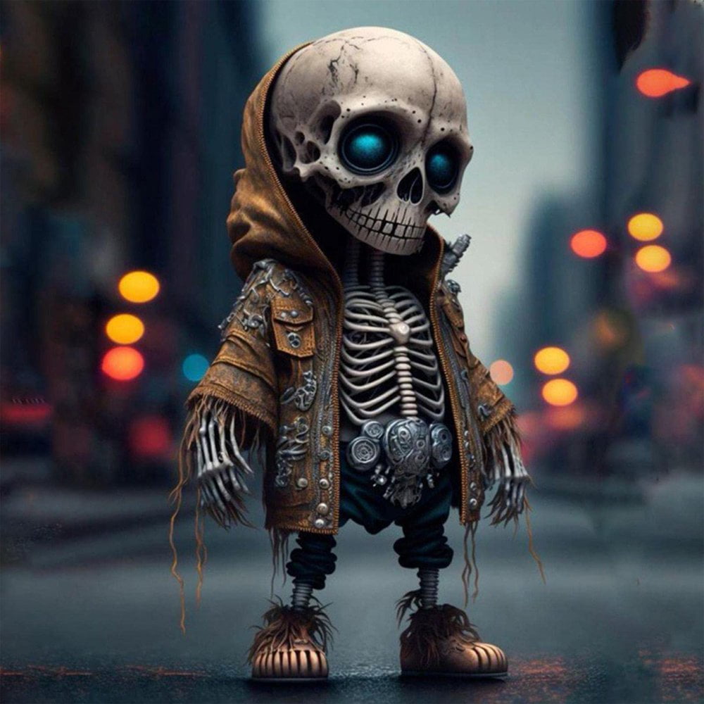 Halloween Sweatshirt Skull Dolls Resin Crafts Gothic Skeleton Man Sculpture A Walmart
