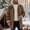Khaki, variant on Mens Western Cowboy Vintage Suede Shearling Jacket Plush Collar Coats Thicken Warm Winter Outdoor Mid Length Jackets Zip Up Casual Retro Tops Buckle Strap Design