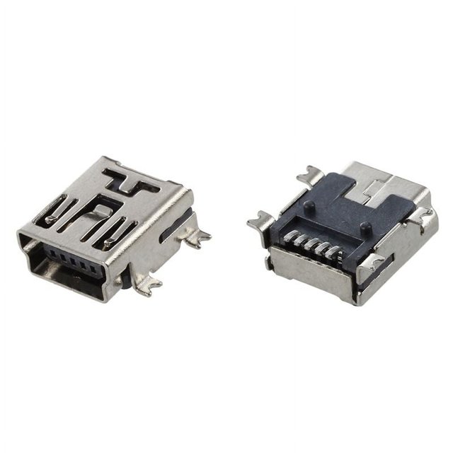 Conector de cargador mini USB tipo B hembra de 5 pines para montaje en placa PCB (10 unidades)