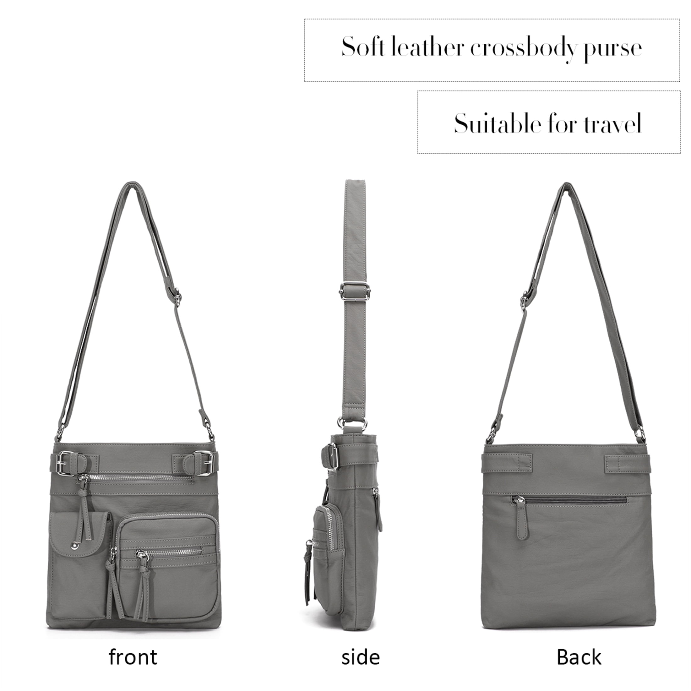 KL928 Crossbody Bags for Women Multi Pocket Shoulder Bags Medium Travel Purses  Soft PU Leather