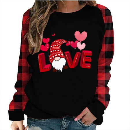 

Juebong Women s Valentine s Day Raglan Pullover Sweater Crewneck Heart Letter Sweatshirt Cricket Boyfriend Blouses Tops for Leggings White shirts for women XXL