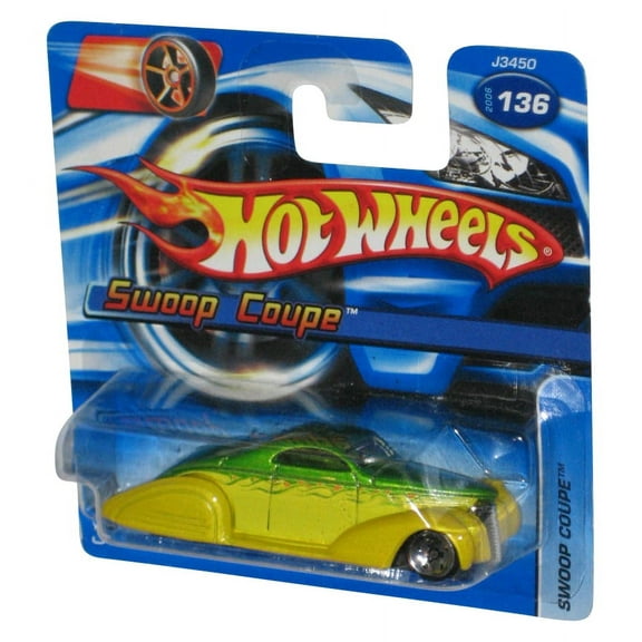 Hot Wheels Swoop Coupe (2006) Yellow & Green Toy Car 136/223 - (Short Card)