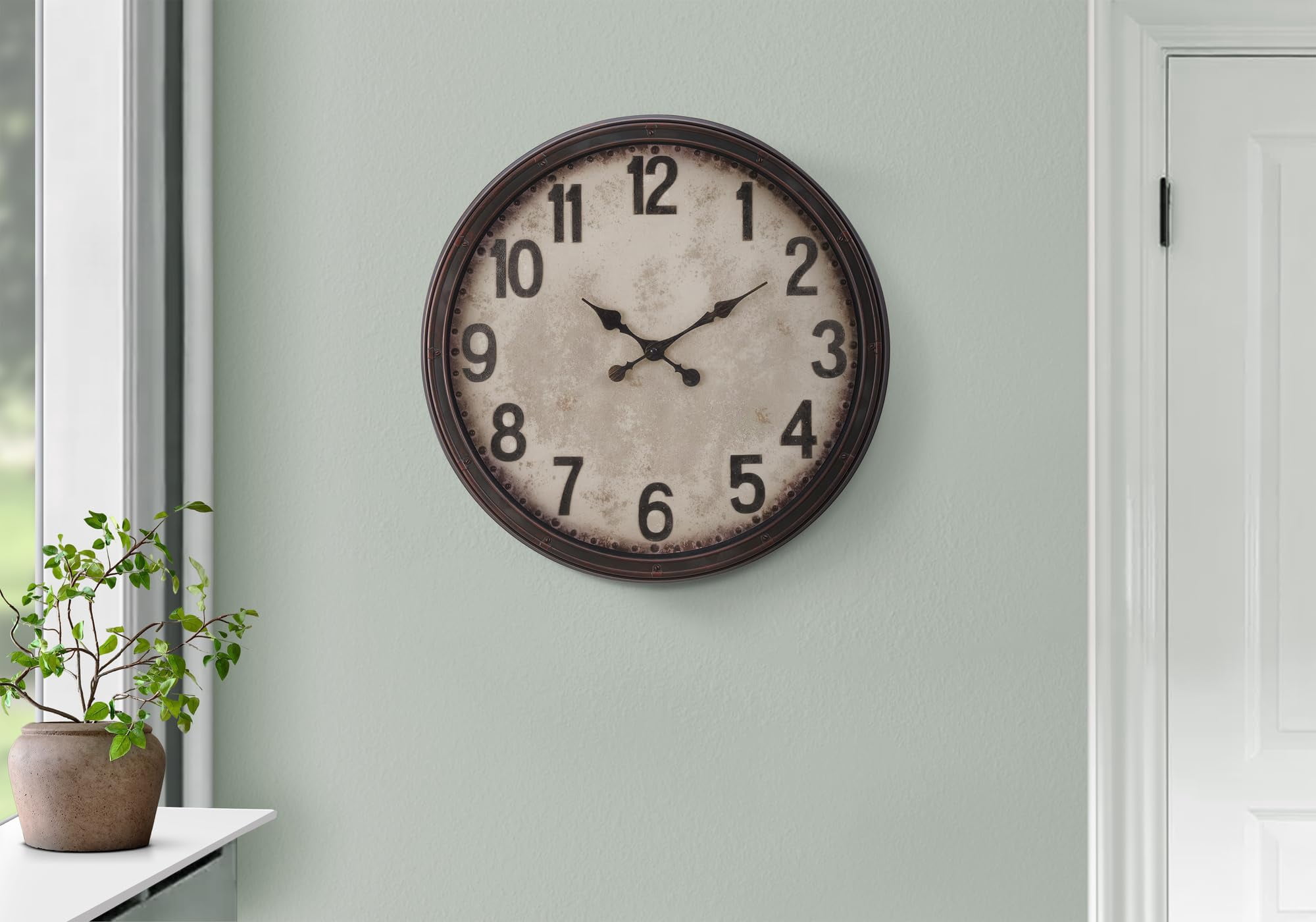 Clocks - 20" Round - Wall Clock - Antique Brown - Transitional