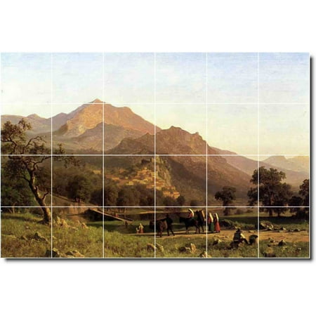 Ceramic Tile Mural Albert Bierstadt Landscapes Painting 68 25 5 w x 17 h using 24 4 25 x 4 25 ceramic tiles