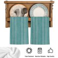 thumbnail image 5 of Teal Green Stripe Kitchen Towels Set of 3, Farmhouse Vintage Minimalist Geometric Absorbent Dish Towels for Kitchen, Microfiber Hand Towel, Quick Drying Tea Towel for Cleaning Decorative Dishcloths, 5 of 7