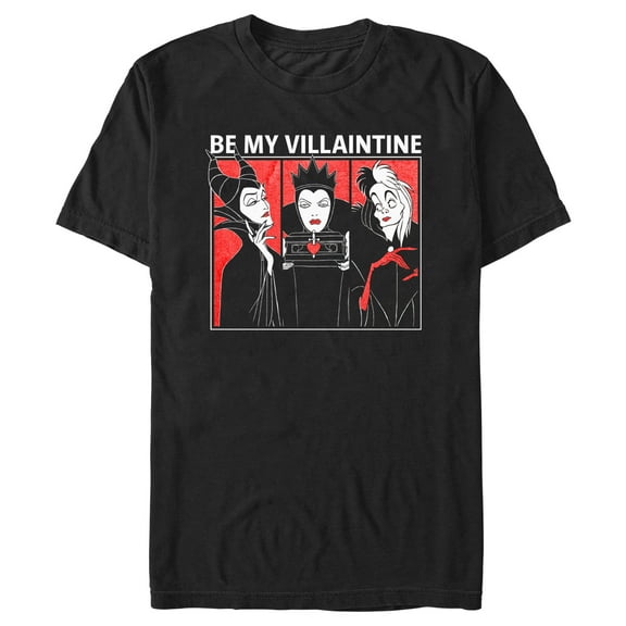 Men's Disney Be My Valentine Villaintine Graphic Tee Black Large