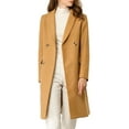 thumbnail image 2 of Allegra K Women's Shawl Collar Double Breasted Chevron Belt Leisure Long Blazer, 2 of 6