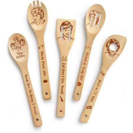 5-piece 'The Golden Girls' cooking spoons, bamboo cooking kitchen utensil set, Golden Girls TV merchandise gift for fans