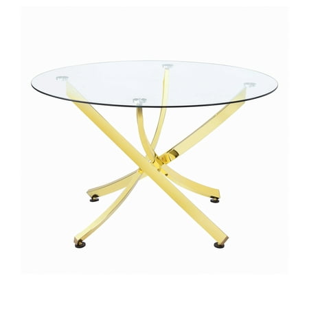 Chanel Round Dining Table Brass and Clear Box 2- base only 