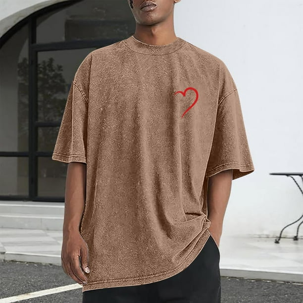 Tops para hombre, blusas y camisas de cuello redondo y manga corta para hombre, camisetas deportivas informales con estampado desgastado para hombre, blusas de cuello redondo y manga corta para hombre