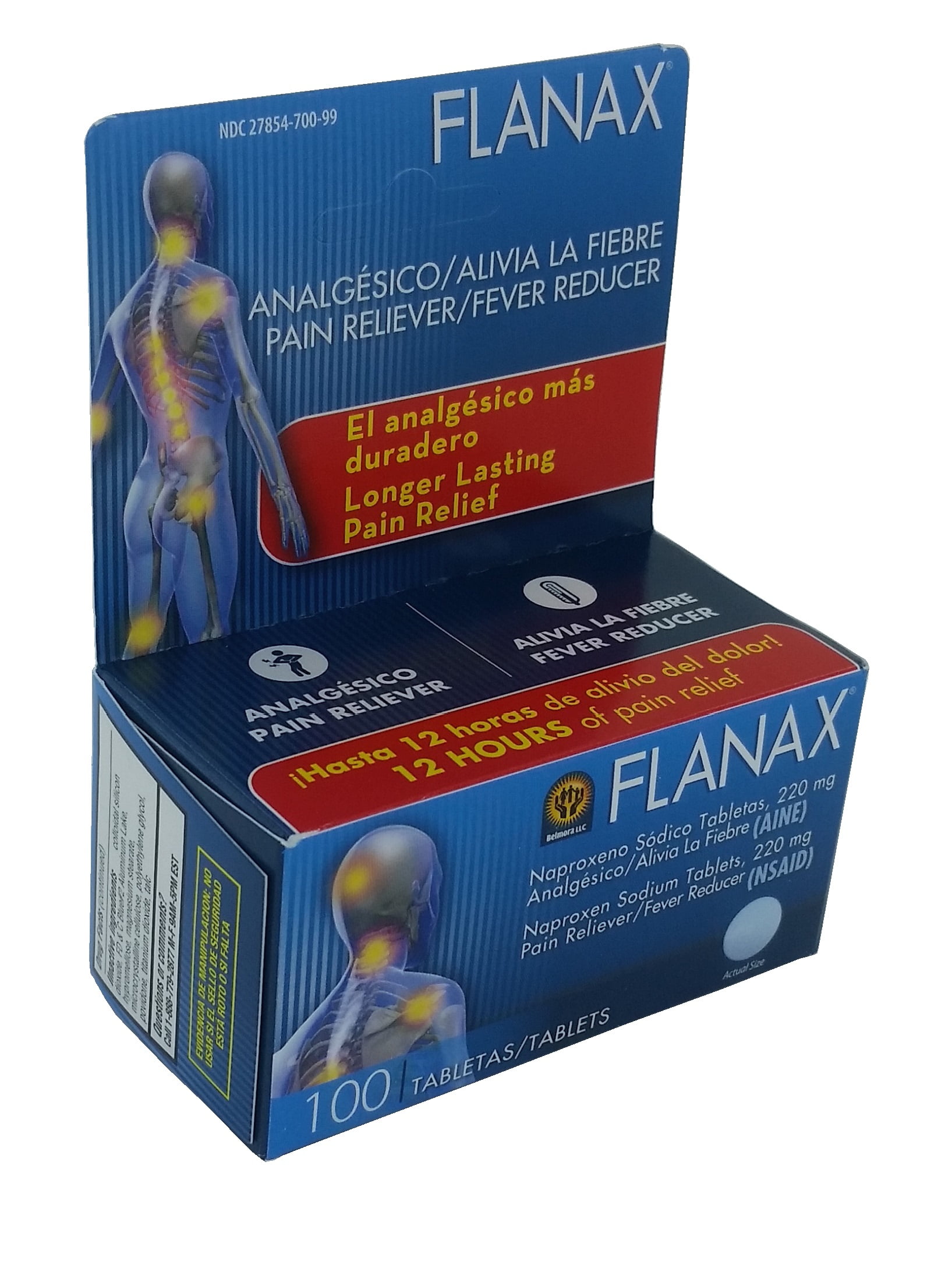Flanax Naproxen Sodium NSAID Pain Reliever/Fever Reducer, 220mg (100