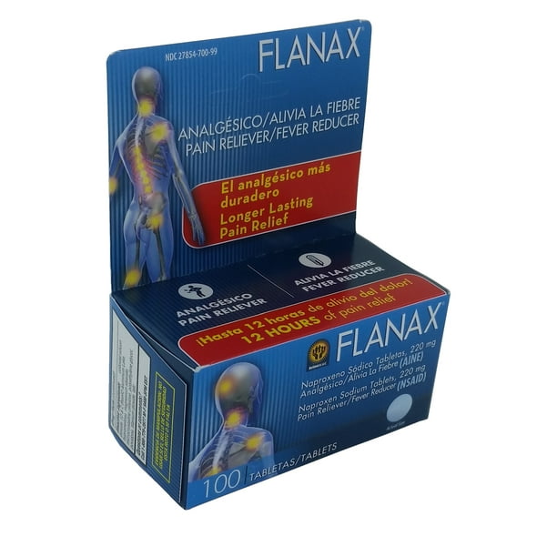 Flanax Naproxen Sodium NSAID Pain Reliever/Fever Reducer, 220mg (100