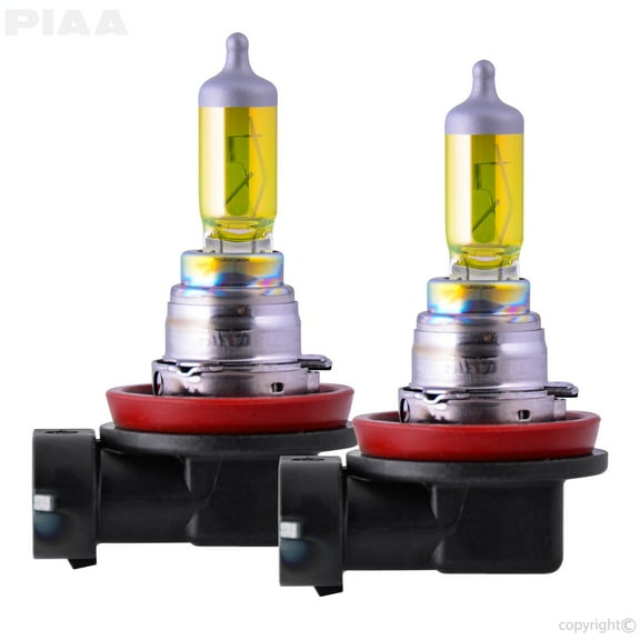 PIAA 22-13416 H16 Solar Yellow Replacement Bulb; 12V; 19W; 2500K; Twin Pack;