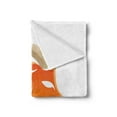 thumbnail image 2 of Zodiac Capricorn Soft Flannel Fleece Throw Blanket, Silhouette of Goat with Horns Abstract Animal Illustration, Cozy Plush for Indoor and Outdoor Use, 50" x 70", Orange Beige and White, by Ambesonne, 2 of 5