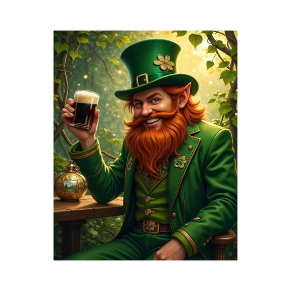 Paint by Numbers Kit for Adults, Leprechaun Celebration Forest Scene Paint by Numbers, Easy Paint by Numbers Kit for Adults Beginner, DIY Adult Paint by Number Kits on Canvas, 12x16in Home Decor