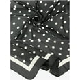 thumbnail image 4 of INSPIRE CHIC Women Polka Dots 35" Scarf Satin Silk Like Square Neckerchief Head Wrap Bandanas 35.4x35.4" Black, 4 of 6