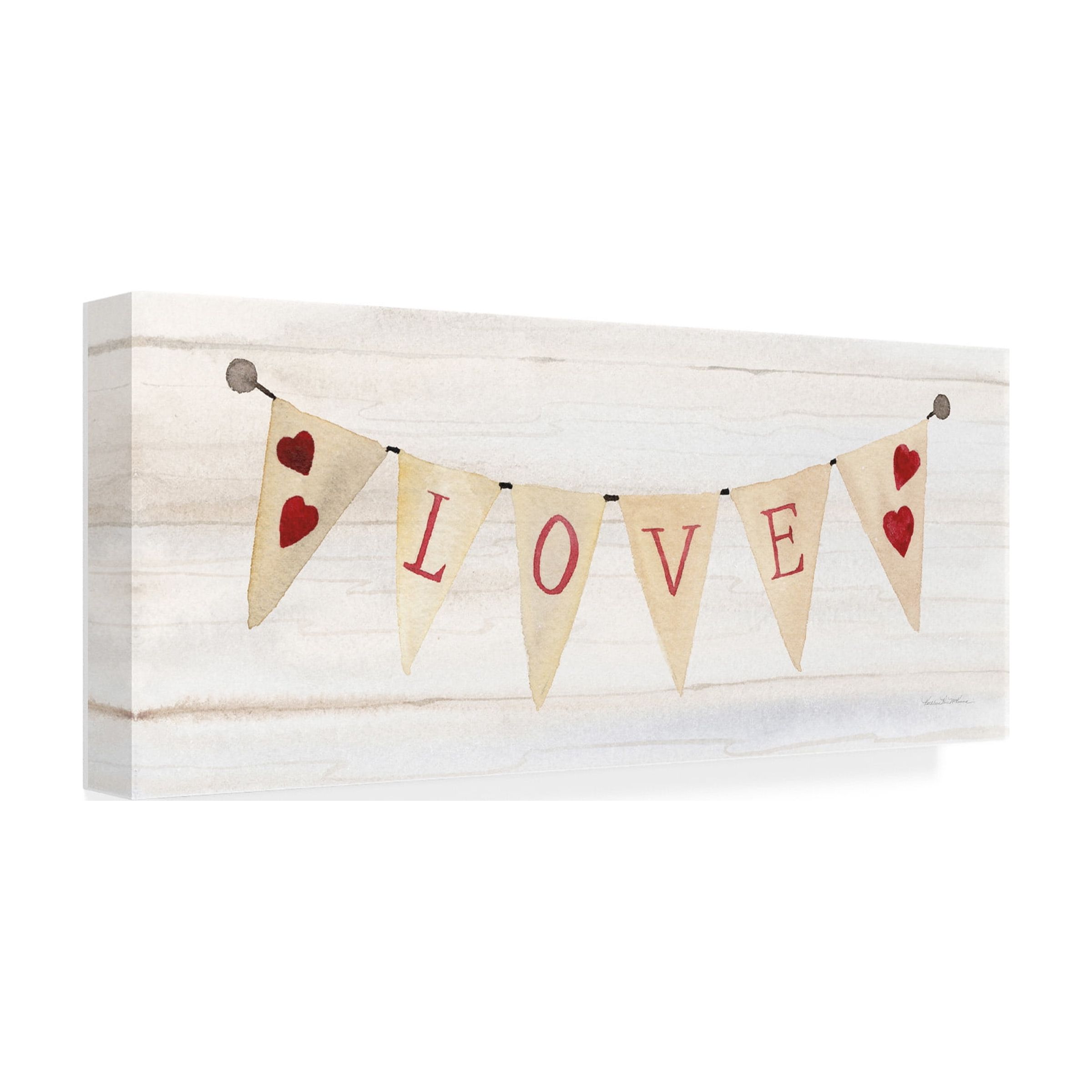 Trademark Fine Art 'Rustic Valentine Banner II' Canvas Art by Kathleen Parr McKenna