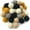 Midnight Glam, variant on Midnight Glam Wildflower by Hu Hands Wool Felt Balls | 50 Pom Poms for Crafts, Garland, Felting | Black, Gold, Silver | .8 - 1 Inch Pompoms Hand Felted in Nepal | 100% Wool | Muslin Bag Included