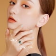 thumbnail image 4 of FORYULIK Bague de Mode pour Femme en Turquoise Bague en Zircon Bague de Fiançailles Bague de Mariage, 4 of 4