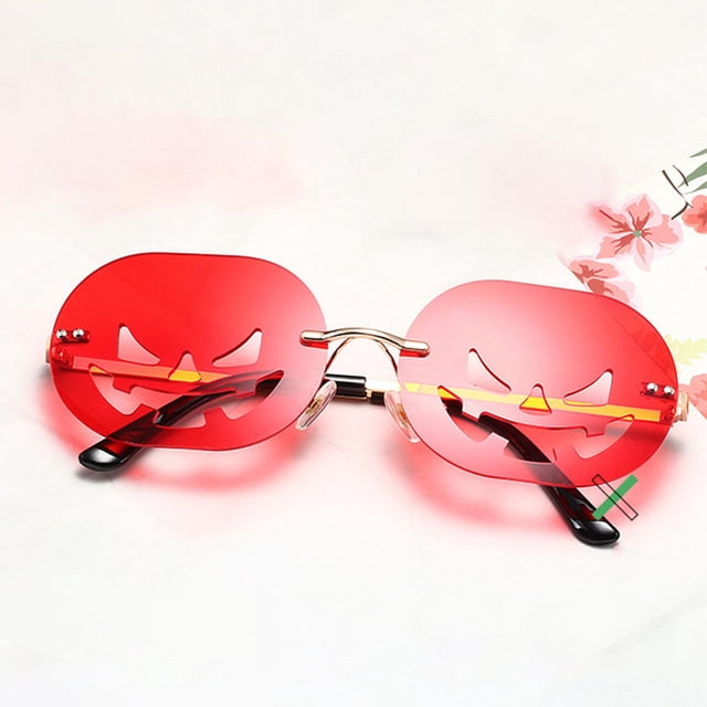 de calabaza punk, accesorios para de sol huecas, de sol pequeñas, ovaladas, para dama, niñas, regalos, , ROJO Hugo Los anteojos