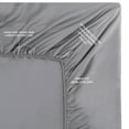 thumbnail image 4 of Craftsworth 100% USA Pima Cotton Sheets, 4 Piece Set, Queen - Light Grey, 4 of 6