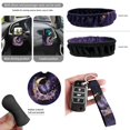 thumbnail image 6 of Jeiento Butterfly Car Seat Cover Full Set Steering Wheel Cover Moon Seat Belt Covers Trash Bag Purple Air Vent Holder Rear View Mirror Cover Cup Coasters Key Chain 15 PCS Auto Accessory, 6 of 7
