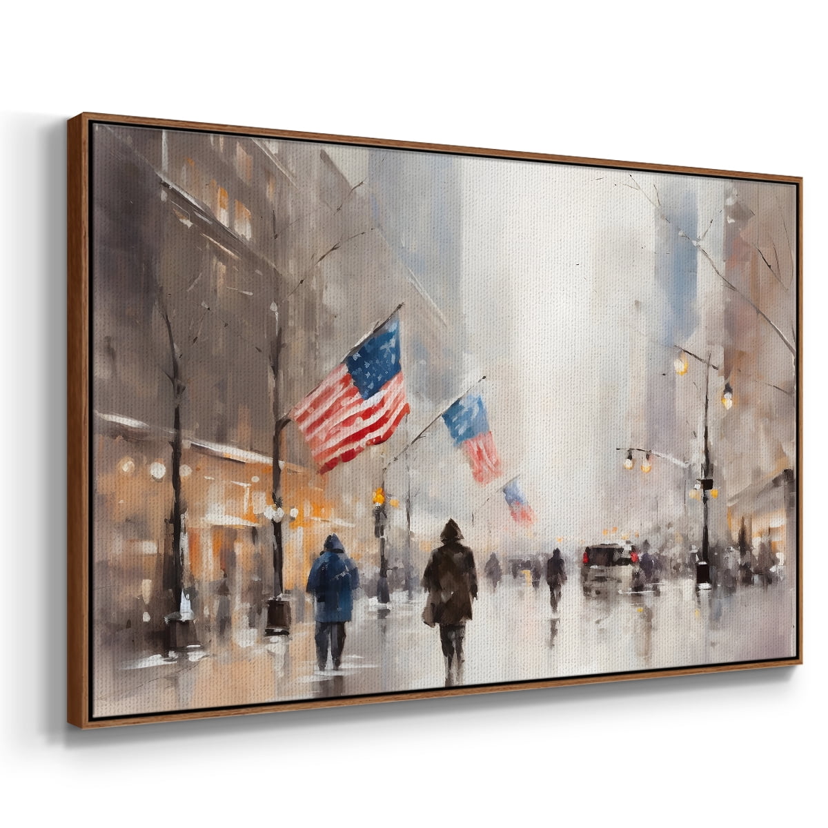 Vintage Landscape-CCXVIII By Wexford Home Framed in Walnut Wood Gallery Wrapped Canvas 25 in. x 37 in.