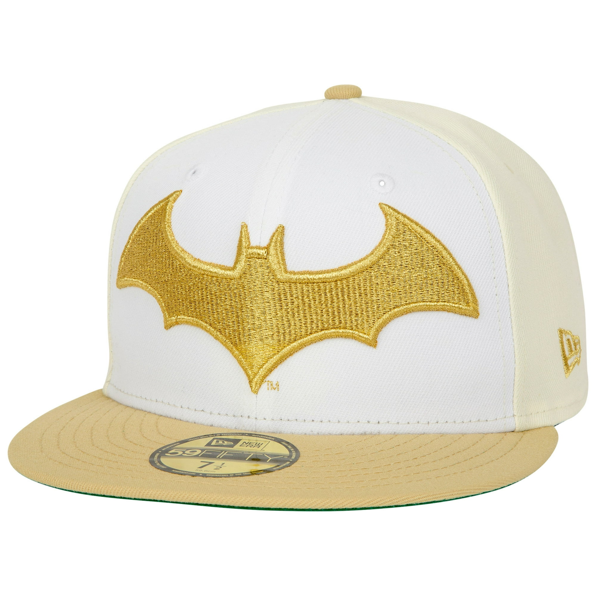 Batman Logo White Gold New Era 59Fifty Fitted Hat 7 3 4 Fitted Walmart