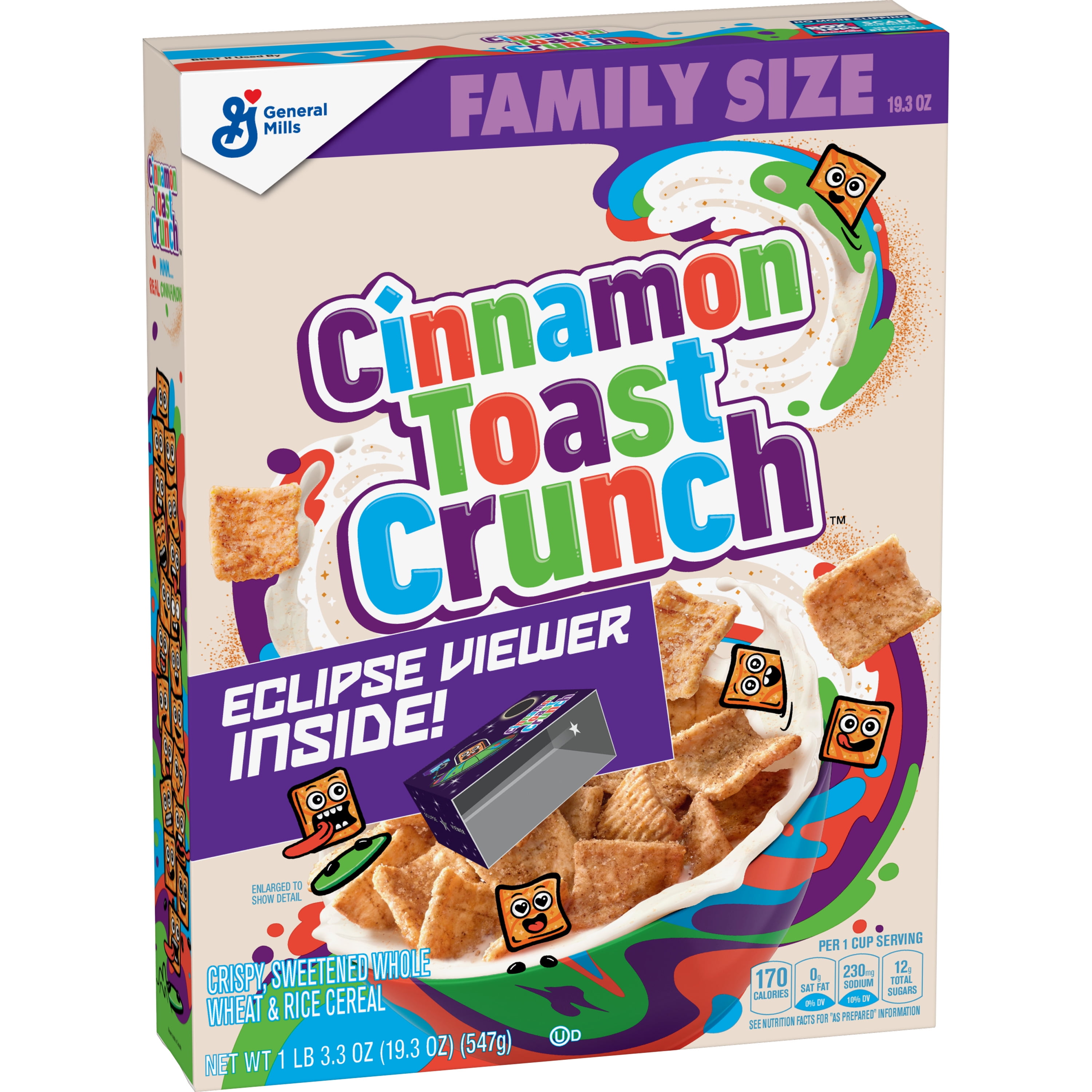 Cinnamon Toast Crunch Whole Grain Breakfast Cereal, Family Size, 19.3 …