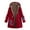 Red, variant on Women Leisure Printed Hooded Coat Plush Jacket Plus Pocket Winter Jacket Bed Jackets for Women plus Size Crop Long Sleeve