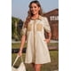 thumbnail image 3 of Vestido AlvaQ Summer para mujer, a rayas, con estampado fluido, color caqui, 3 of 5