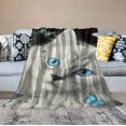 thumbnail image 2 of JEUXUS Cat Blanket Cat Gifts for Cat Lover Cat Blue Butterfly Throw Blanket Ultra Soft Cozy Aniaml Kitten Stuff Blanket for Girls Women Kids, 2 of 6