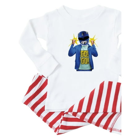 

CafePress - Power Rangers Blue Ranger Go! Go! - Toddler Long Sleeve Pajama set