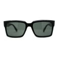 thumbnail image 2 of Mens Classy Moulded Thick Horn Rim Rectangle Fashion Sunglasses Shiny Black Green, 2 of 4